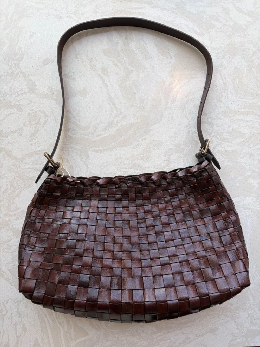 Dragon Diffusion Dark Brown Hand Woven Leather Hobo Shoulder Bag